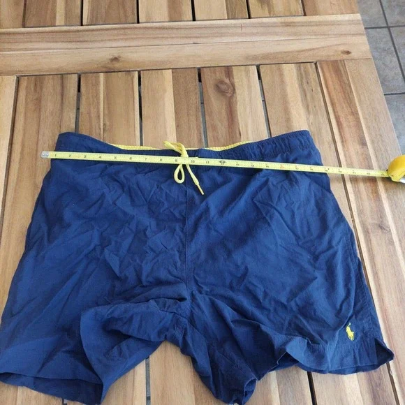 Polo Ralph Lauren Men's Swim Trunks Navy Blue Size M Lined Swimsuit.